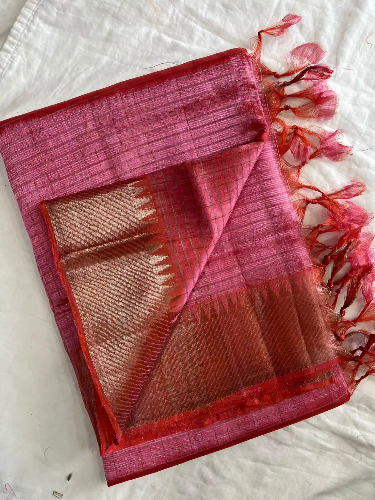 Mangalagiri handloom pattu by cotton silk saree